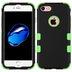 Funda Protector Triple Layer Uso Rudo  Iphone 7 Negro / Verde